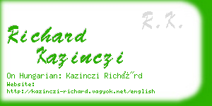 richard kazinczi business card